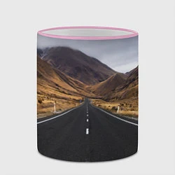 Кружка 3D Пейзаж горная трасса, цвет: 3D-розовый кант — фото 2