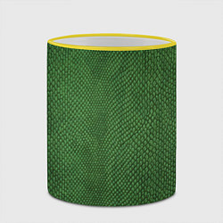 Кружка 3D Змеиная зеленая кожа, цвет: 3D-желтый кант — фото 2