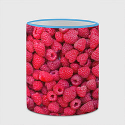 Кружка 3D Малинки, цвет: 3D-небесно-голубой кант — фото 2