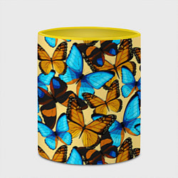 Кружка 3D Бабочки, цвет: 3D-белый + желтый — фото 2