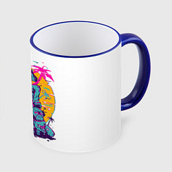 Кружка 3D Hotline Miami: Throne, цвет: 3D-синий кант