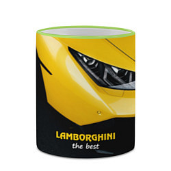 Кружка 3D Lamborghini the best, цвет: 3D-светло-зеленый кант — фото 2