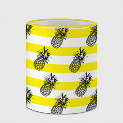 Кружка 3D Ананасы 24, цвет: 3D-желтый кант — фото 2