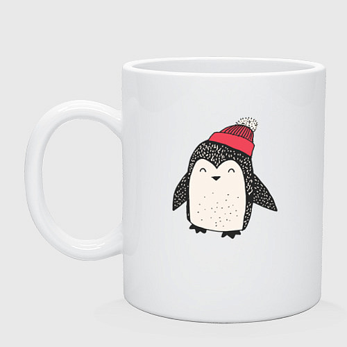 Кружка Зимний пингвин-мальчик / Белый – фото 1