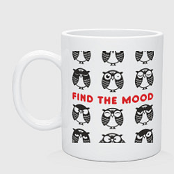 Кружка керамическая Owl: find the moon, цвет: белый