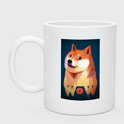 Кружка керамическая Wow Doge, цвет: белый