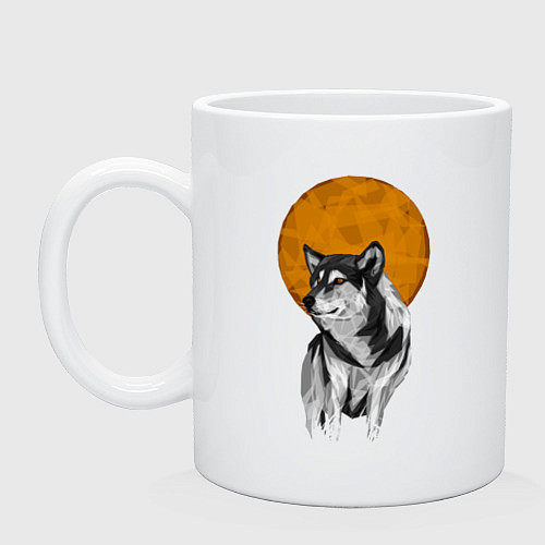 Кружка Волк под луной / Белый – фото 1