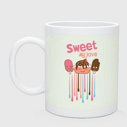 Кружка керамическая Sweet my love, цвет: фосфор