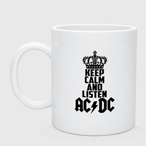 Кружка Keep Calm & Listen AC/DC / Белый – фото 1