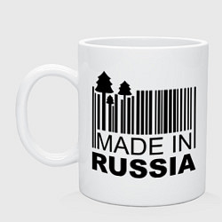 Кружка керамическая Made in Russia штрихкод, цвет: белый