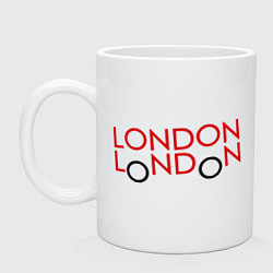 Кружка керамическая Автобус LONDON, цвет: белый
