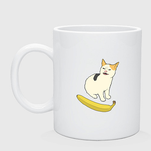 Кружка Cat no banana meme / Белый – фото 1