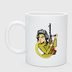Кружка керамическая Военная Аленка, цвет: белый