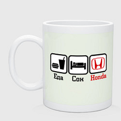 Кружка керамическая Главное в жизни - еда, сон, honda, цвет: фосфор