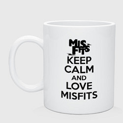 Кружка керамическая Keep Calm & Love Misfits, цвет: белый