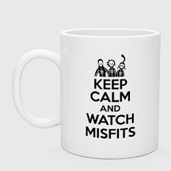 Кружка керамическая Keep Calm & Watch misfits, цвет: белый