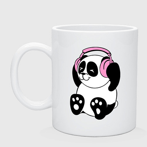Кружка Panda in headphones панда в наушниках / Белый – фото 1