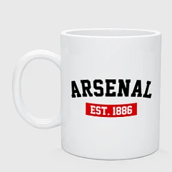 Кружка керамическая FC Arsenal Est. 1886, цвет: белый