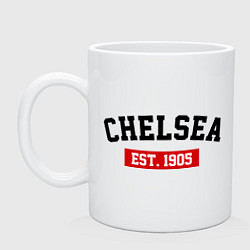 Кружка керамическая FC Chelsea Est. 1905, цвет: белый