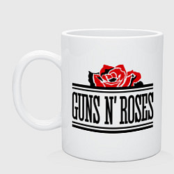Кружка керамическая Guns n Roses: rose, цвет: белый