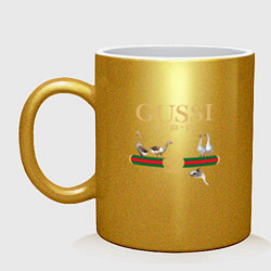 Кружка керамическая GUSSI Village Version, цвет: золотой