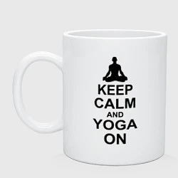 Кружка керамическая Keep Calm & Yoga On, цвет: белый