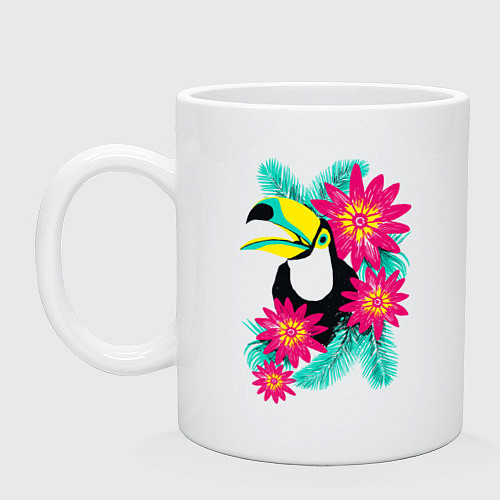 Кружка Toucan and flowers / Белый – фото 1