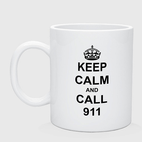 Кружка Keep Calm & Call 911 / Белый – фото 1