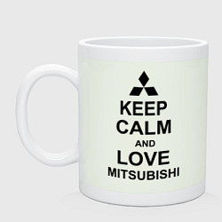 Кружка керамическая Keep Calm & Love Mitsubishi, цвет: фосфор
