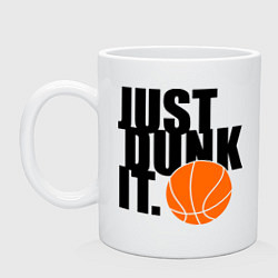 Кружка керамическая Just dunk it, цвет: белый