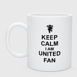 Кружка керамическая Keep Calm & United fan, цвет: белый