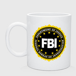 Кружка керамическая FBI Departament, цвет: белый