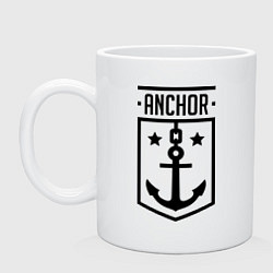 Кружка керамическая Anchor Shield, цвет: белый