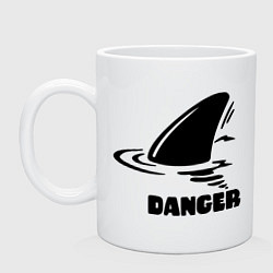 Кружка керамическая Danger Shark, цвет: белый