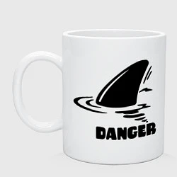 Кружка керамическая Danger Shark, цвет: белый