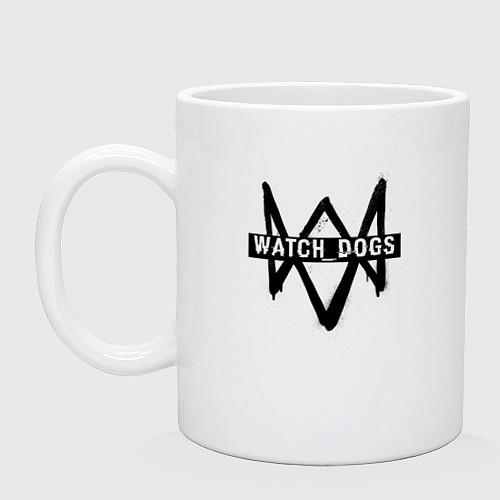 Кружка Watch Dogs: Black Logo / Белый – фото 1