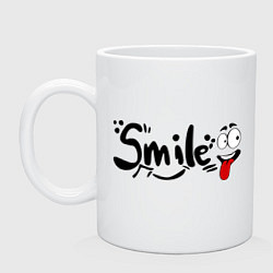 Кружка керамическая Улыбка (smile), цвет: белый