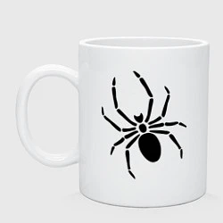 Кружка керамическая Страшный паук, цвет: белый