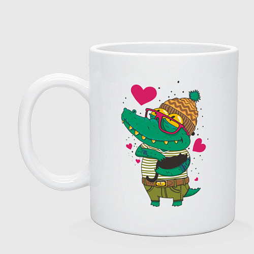 Кружка Влюбленный крокодил / Белый – фото 1