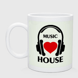 Кружка керамическая House Music is Love, цвет: фосфор