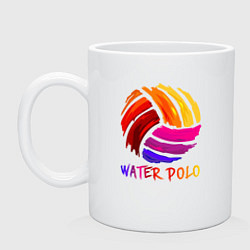 Кружка керамическая Мяч для водного поло, цвет: белый