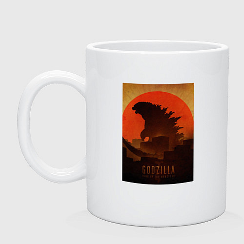 Кружка Godzilla and red sun / Белый – фото 1