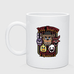 Кружка керамическая FIVE NIGHTS AT FREDDYS, цвет: белый