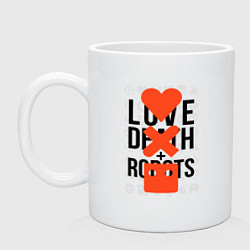 Кружка керамическая LOVE DEATH ROBOTS LDR, цвет: белый