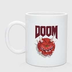 Кружка керамическая DOOM, цвет: белый