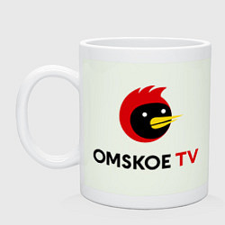 Кружка керамическая Omskoe TV logo, цвет: фосфор