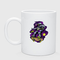 Кружка керамическая Space skateboard, цвет: белый