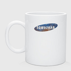 Кружка керамическая Sqwozbab logo, цвет: белый