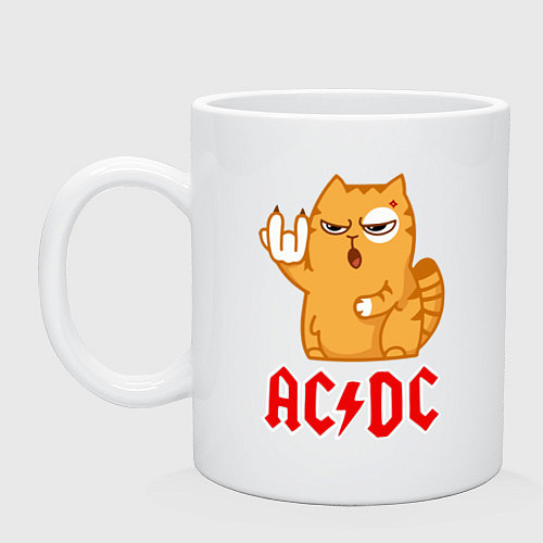 Кружка ACDC rock cat / Белый – фото 1