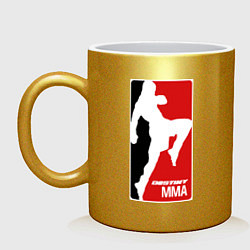 Кружка керамическая MMA, цвет: золотой